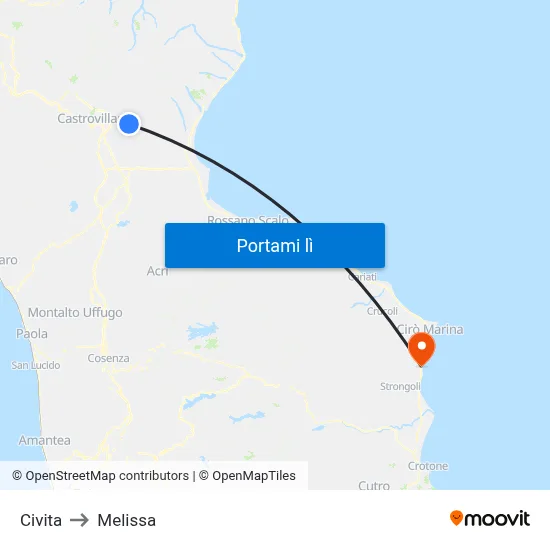 Civita to Melissa map