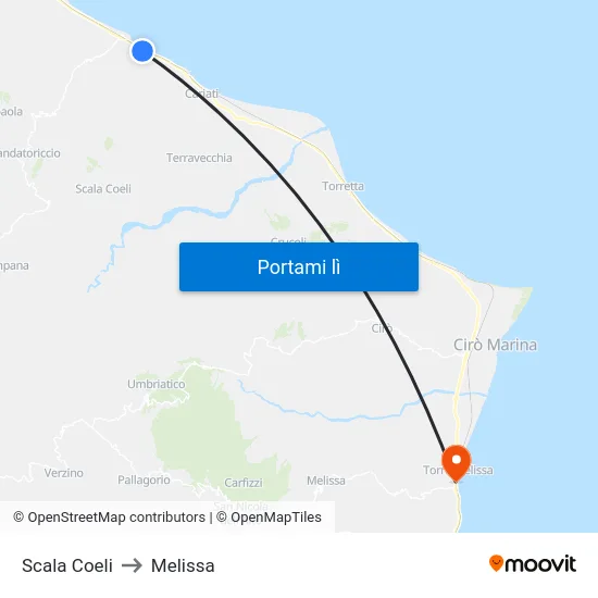 Scala Coeli to Melissa map