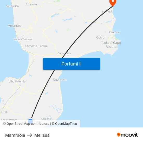 Mammola to Melissa map