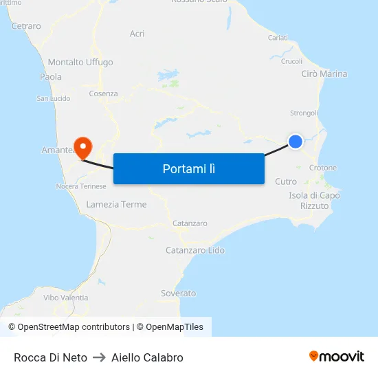 Rocca Di Neto to Aiello Calabro map