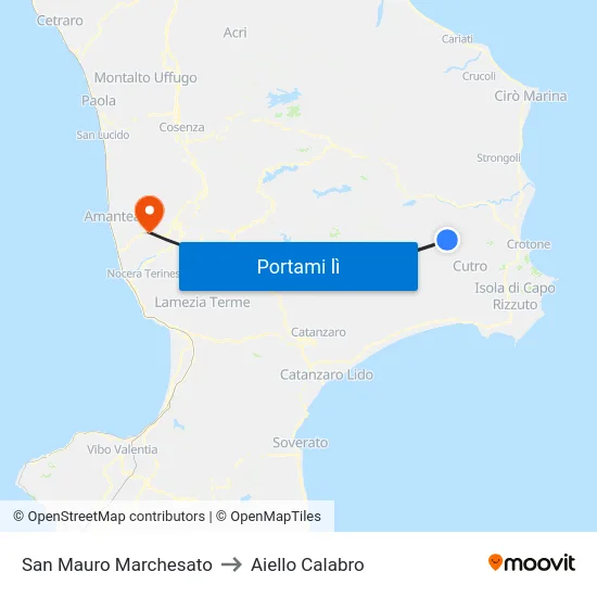 San Mauro Marchesato to Aiello Calabro map