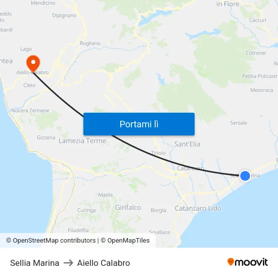 Sellia Marina to Aiello Calabro map