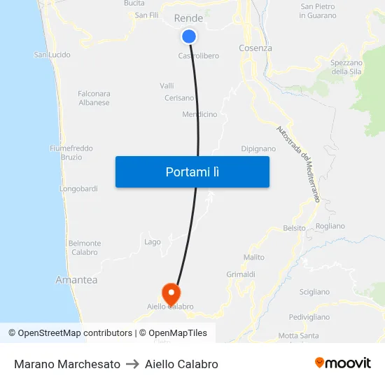 Marano Marchesato to Aiello Calabro map