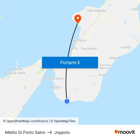 Melito Di Porto Salvo to Joppolo map