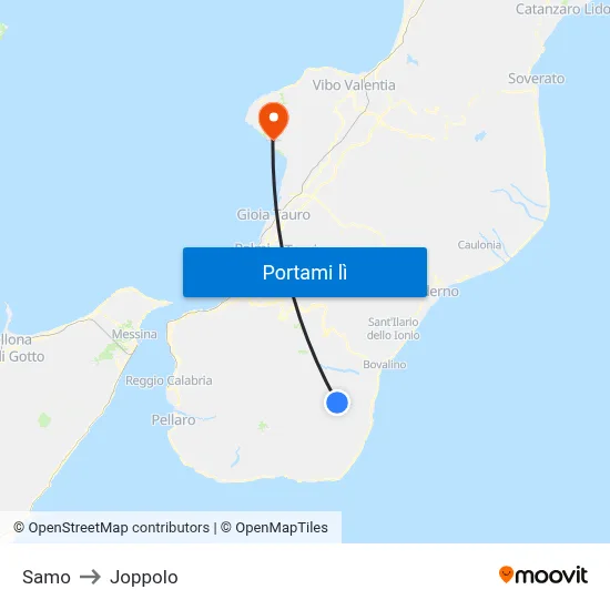 Samo to Joppolo map