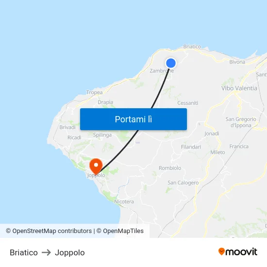 Briatico to Joppolo map