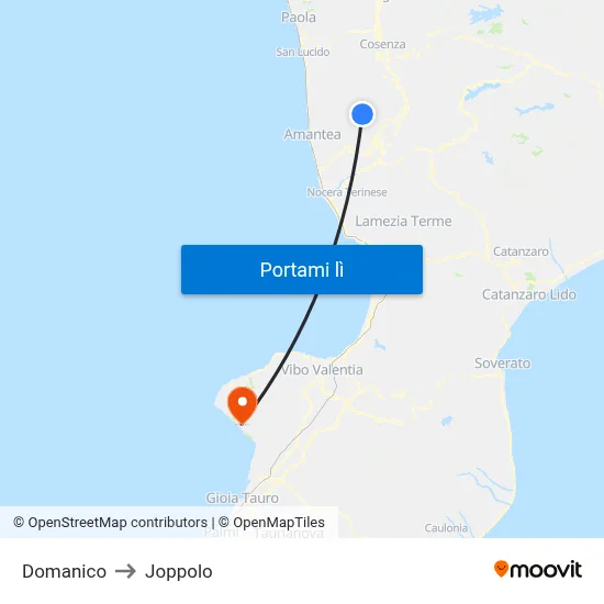 Domanico to Joppolo map
