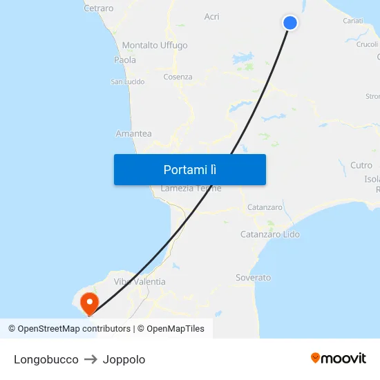 Longobucco to Joppolo map