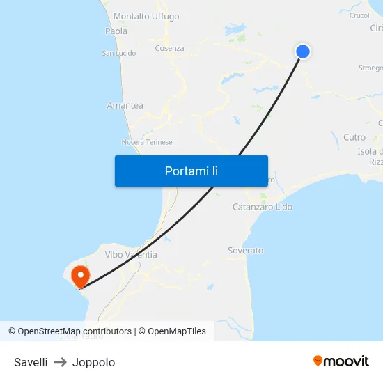 Savelli to Joppolo map