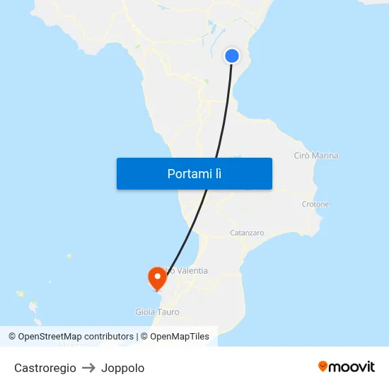 Castroregio to Joppolo map