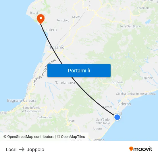 Locri to Joppolo map