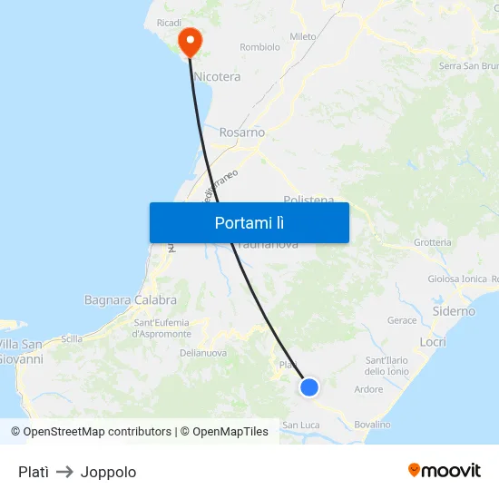 Platì to Joppolo map