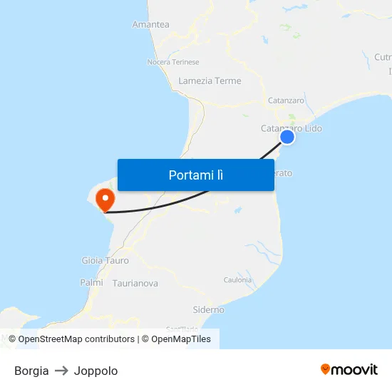 Borgia to Joppolo map