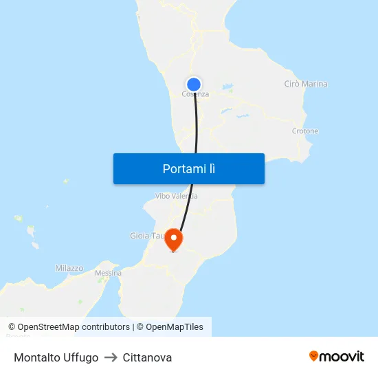 Montalto Uffugo to Cittanova map
