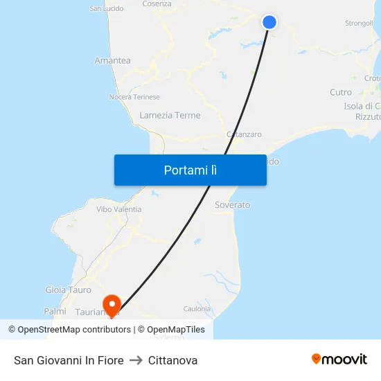 San Giovanni In Fiore to Cittanova map