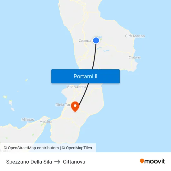 Spezzano Della Sila to Cittanova map