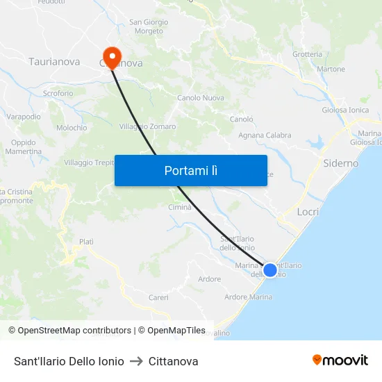Sant'Ilario Dello Ionio to Cittanova map