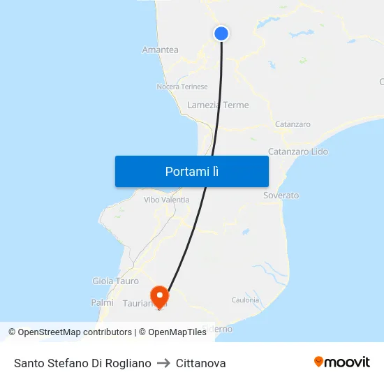 Santo Stefano Di Rogliano to Cittanova map