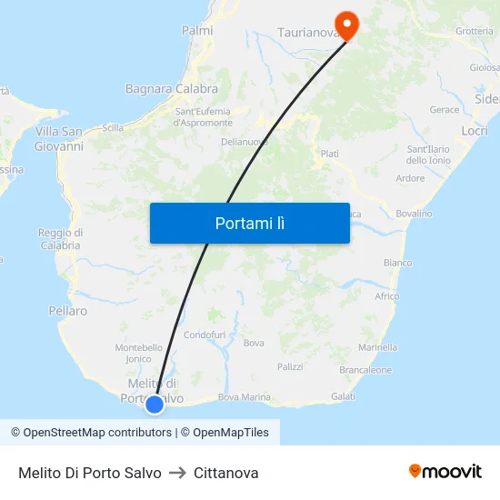 Melito Di Porto Salvo to Cittanova map