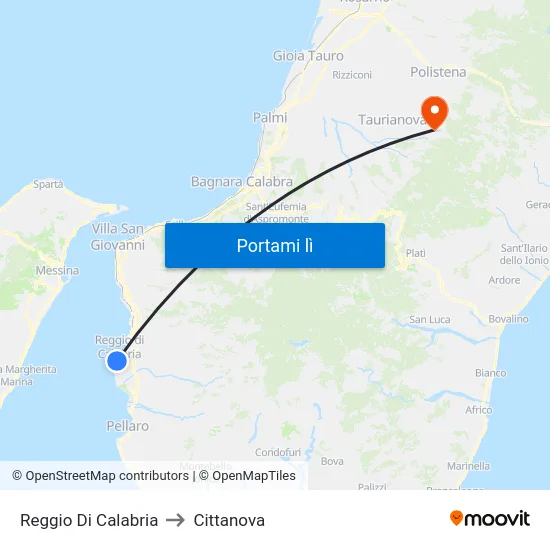 Reggio Di Calabria to Cittanova map