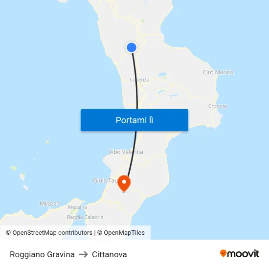 Roggiano Gravina to Cittanova map