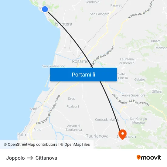 Joppolo to Cittanova map