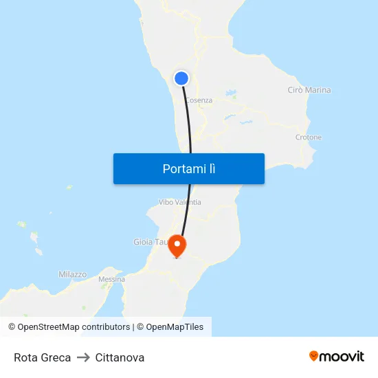 Rota Greca to Cittanova map