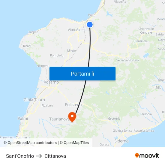 Sant'Onofrio to Cittanova map