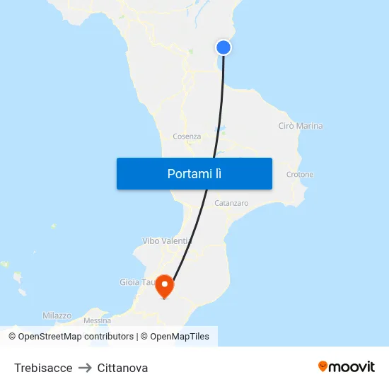 Trebisacce to Cittanova map