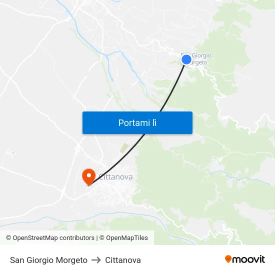San Giorgio Morgeto to Cittanova map