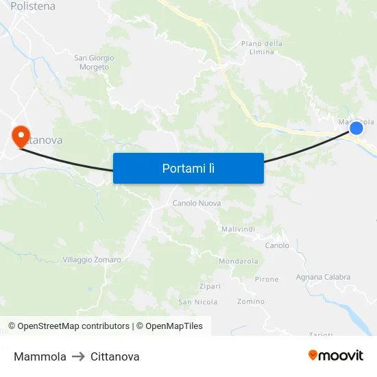 Mammola to Cittanova map