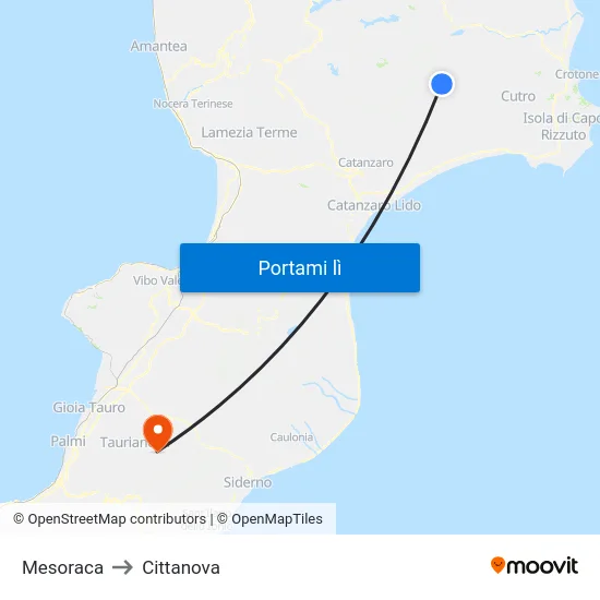 Mesoraca to Cittanova map