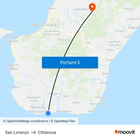 San Lorenzo to Cittanova map