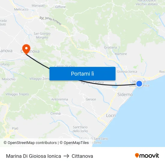 Marina Di Gioiosa Ionica to Cittanova map