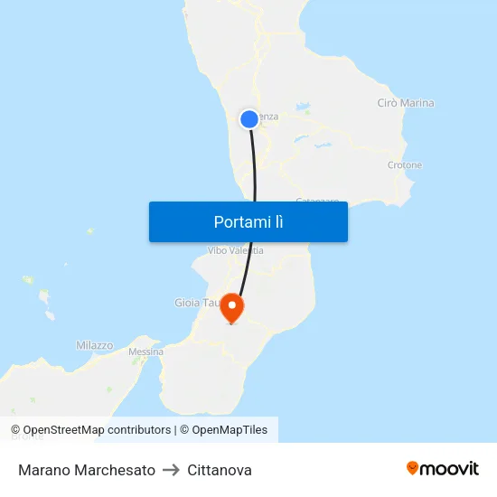 Marano Marchesato to Cittanova map
