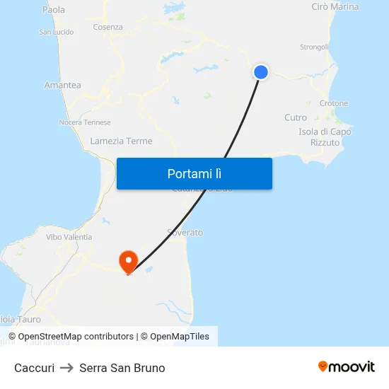 Caccuri to Serra San Bruno map