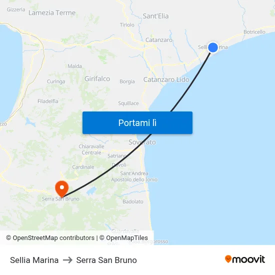 Sellia Marina to Serra San Bruno map