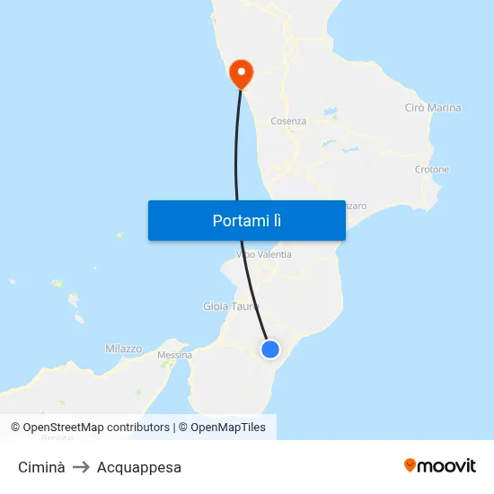 Ciminà to Acquappesa map