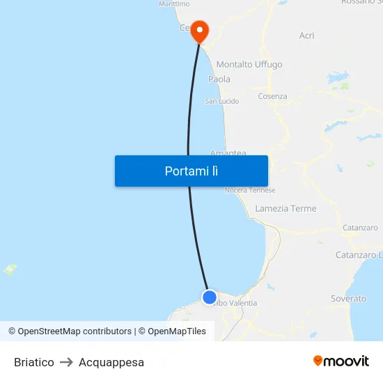 Briatico to Acquappesa map