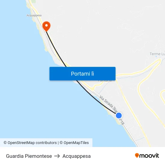 Guardia Piemontese to Acquappesa map