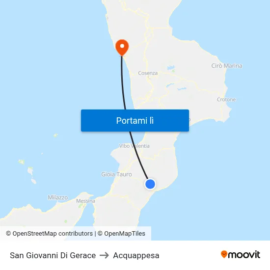 San Giovanni Di Gerace to Acquappesa map