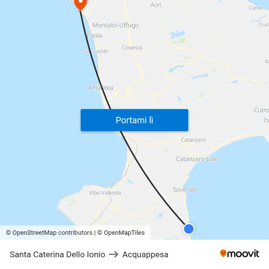 Santa Caterina Dello Ionio to Acquappesa map