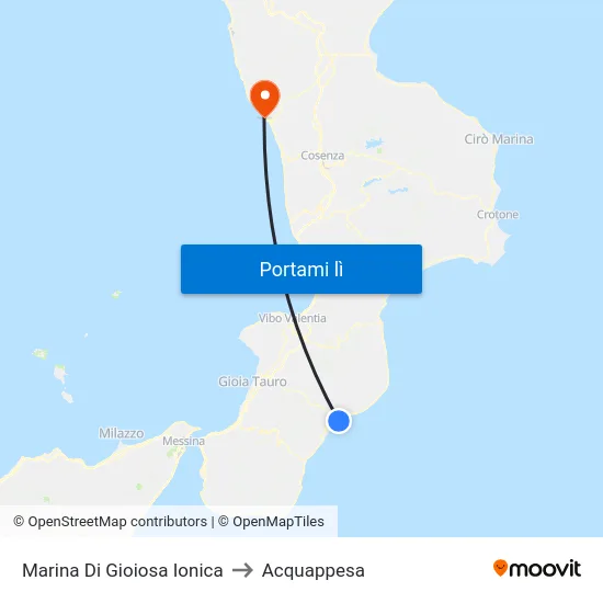Marina Di Gioiosa Ionica to Acquappesa map