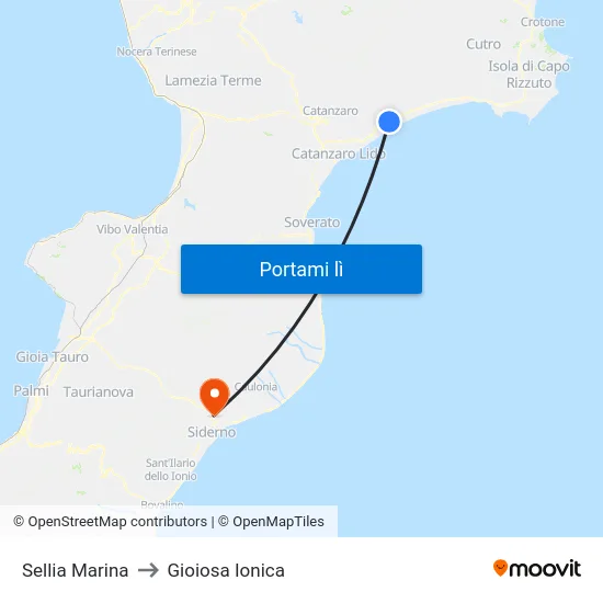 Sellia Marina to Gioiosa Ionica map