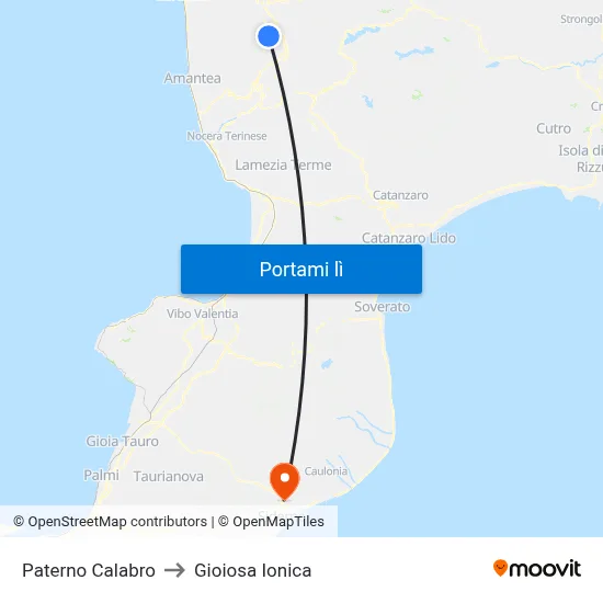 Paterno Calabro to Gioiosa Ionica map