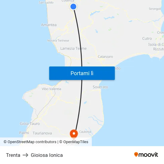 Trenta to Gioiosa Ionica map