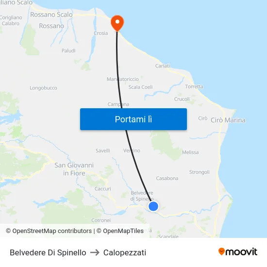 Belvedere Di Spinello to Calopezzati map