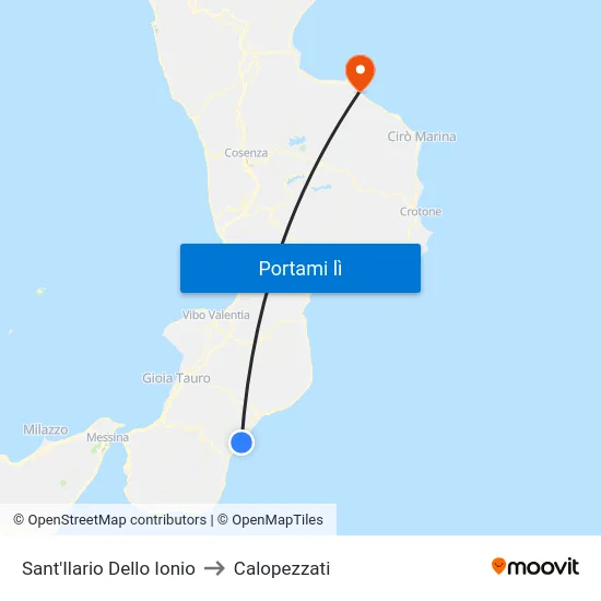 Sant'Ilario Dello Ionio to Calopezzati map