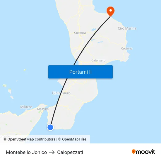 Montebello Jonico to Calopezzati map