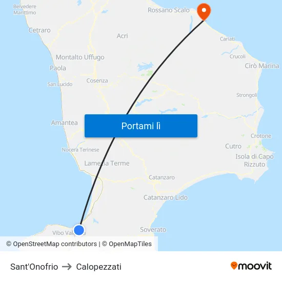 Sant'Onofrio to Calopezzati map